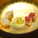 三谷 - 牡丹海老と金目鯛