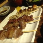 DENRAI - 串焼き5本盛り。