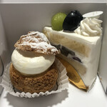 Patisserie Inimitable - シュー皮　ごっつくて好きなです　　季節のショートケーキはフルーツたっぷりあっさりしてておいしい