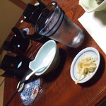 Ryokan Chaume - 大根のお漬物と、お酒が飲めない私のために用意してくれた冷たいお水