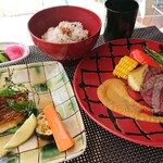 Kura-倉Cafe - 倉ランチのメイン料理とご飯