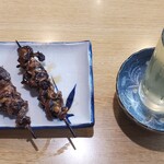 うなぎ専門店 うな菊 - 肝焼き(塩・タレ) & 日本酒