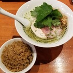 麺屋 六感堂 - かます出汁のゆずみつば＋舞茸五目飯