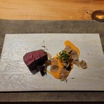 薫 HIROO - 米沢牛フィレ肉すき焼 白トリュフ カルボナーラソース