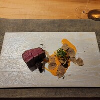 薫 HIROO - 米沢牛フィレ肉すき焼 白トリュフ カルボナーラソース