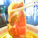 ラーメン ふくや - 醤油ラーメン５００円（税込）のチャーシューのアップ【２０２１年１０月】