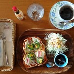 珈琲倶楽部 - 料理写真:ピザトーストセット