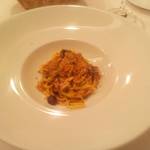 イルキアーロ - 秋刀魚とトマトソースの手打ちパスタ♪