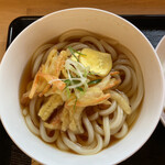 ふわり - かき揚げうどん(とみつ金時入り) ¥500