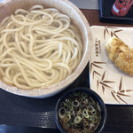 丸亀製麺 - 釜揚げうどん(¥500-¥150クーポン)+かしわ天(¥150)