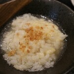 カズさんのポテトサラダ - コニゾットににんにくトッピング