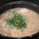 カズさんのポテトサラダ - 味宝卵の雑炊(400円)