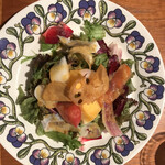 Keitto Ruokala - 前菜1…秋の実りのサラダ〜根菜と魚介、フルーツを使って〜