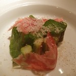 TEPPAN&WINE MASA - アスパラのソテー
                                マッシュポテトとポーチドエッグ添え