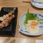 天ぷら・割鮮酒処 へそ - 串焼き。生ゆば