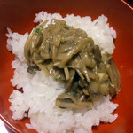 一乗院 - 茸のソースをご飯に掛けたところ