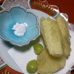 一乗院 - 北あかり、マコモ茸のてんぷら