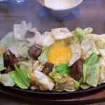 びっくり焼き亭 - ～yoshi1714オリジナル～　月見びっくり焼きランチ≪スクランブルバージョン≫