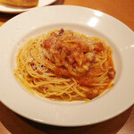 Dafilo - ランチC(4000円)のスパゲッティーニ ベーコンとキャベツ入りトマトソース