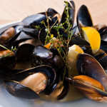 Mussels steamed in white wine