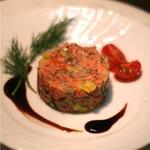 Homemade roast beef tartare