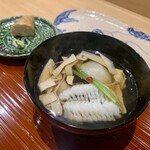 鮨旬美西川 - 鱧と松茸と白玉の雑炊 寿司屋のおから