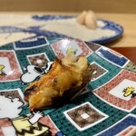 鮨旬美西川 - 車海老頭の炭火焼き