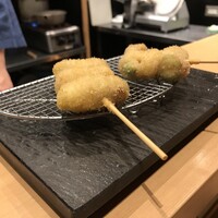 すき焼き 串カツ はるな 本町店 - アスパラの豚巻き揚げ