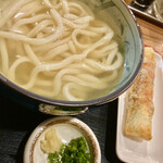 うどん処 重己 - かけうどん➕鯛ちくわ天