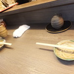 札幌市場めし　まるさん亭 - カウンターの上　【　２０１２年１１月　】78