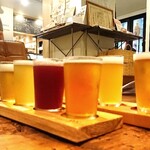 カフェ&バー ヌプカ - Beer Flight 4種飲み比べセット ¥1740◇S太のオススメ◇北海道セット