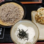 Ogiso Seifunjo - ざるそば並+山かけミニ丼+野菜かき揚げ
