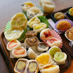 夢菓房たから - フルーツ大福カットのアップ。萌え断面