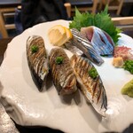 Asakusa Asatora - 秋刀魚　鮨、お刺身あい盛り