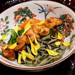 勢麟 - これも凄かった♡くりから焼きの鰻に合わせて、今年最後の広島じゅんさい、能登岩もずく、浜松の胡瓜とトマトを合わせて塩梅よく。