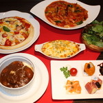 カフェ リーフ - ディナーコース￥3000 お料理の一例