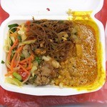 Ajian Ranchi - イカサラダ、豚の竜田揚げ、チキンカレー、に強辛春雨追加