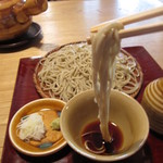 並木藪蕎麦 - やおら汁にﾁｮﾝと浸け、手繰る。