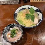 Gyokai To Chuukasoba Totoyamichi - ニシンのイワシのつみれ塩そば トロニシンの刺身入り茶づけセット