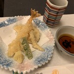 Kisoji - 松茸とエビ、野菜の天ぷら