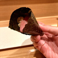 天ぷら たかだ - ◎有明一番海苔漬け手巻き様