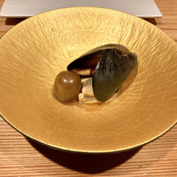 天ぷら たかだ - ●広島ムール貝＆シャインマスカットの薫製様