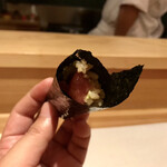 天ぷら たかだ - 有明一番海苔、長崎 本鮪 手巻き