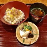 御料理 古川 - 栗ご飯 赤出汁 香物