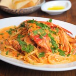 ブラチェリア デリツィオーゾ イタリア - 渡り蟹のトマトクリームソース リングイーネ