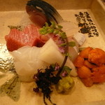 割烹　梅津 - お造り盛り合わせ（少な目でお願いしました）
