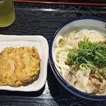 おどるうどん - 肉うどんととり天