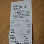 魚庄 - レシート（2012.11.20）