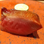 肉割烹 岡田前 - タン元のステーキ