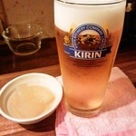 ぎょうざ 立ち飲み めだか - 生ビール